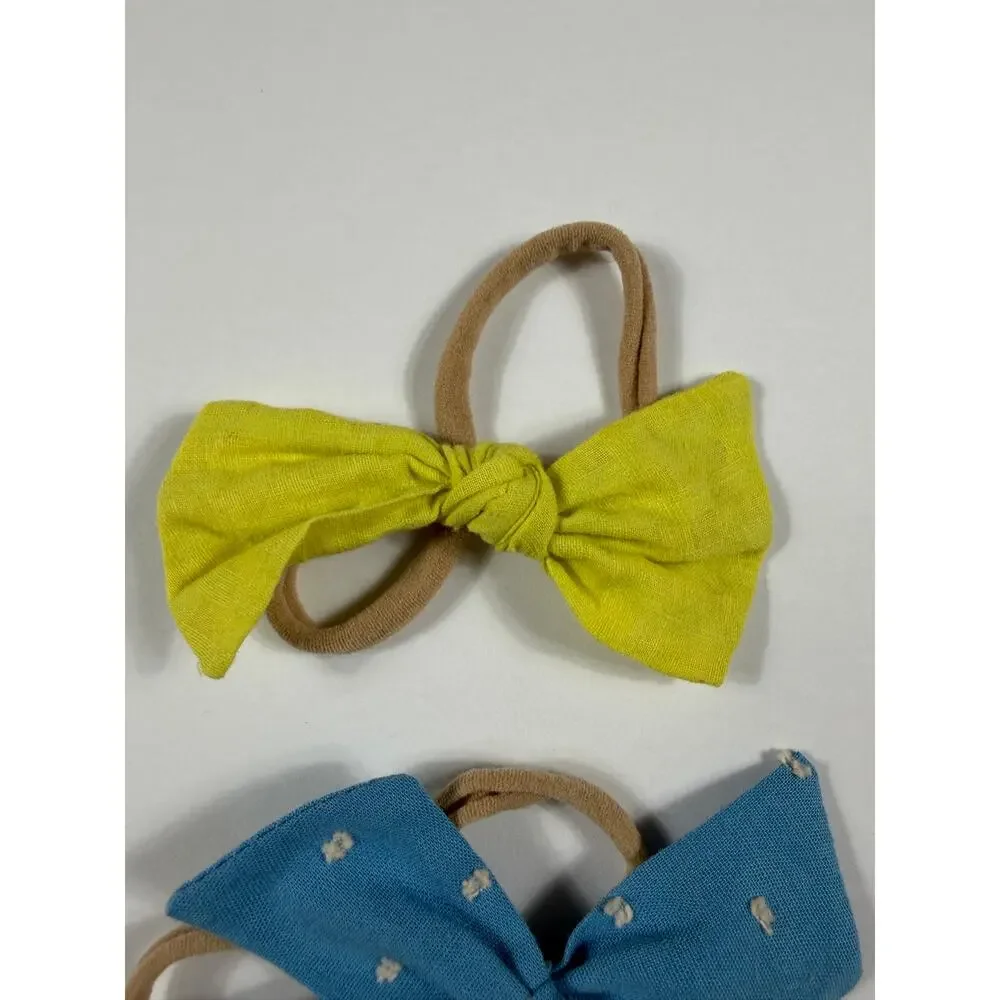 Small Shop Baby Bow Headband Set of 3 Nylon Fabric Bows